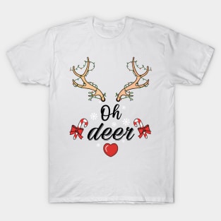 oh deer christmas is here T-Shirt